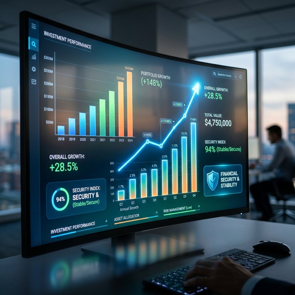 Growing financial charts representing wealth creation